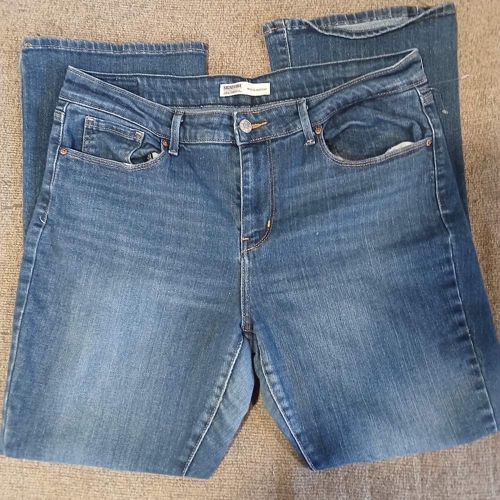 Signature By Levi Strauss Mid-rise Bootcut Dark Wash Womens Sz 14 ( 32x30 )